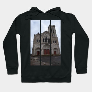 Vezelay Abbey is a Benedictine and Cluniac monastery in the Bourgogne-Franche-Comte. Cloudy winter day. (vertical) Hoodie